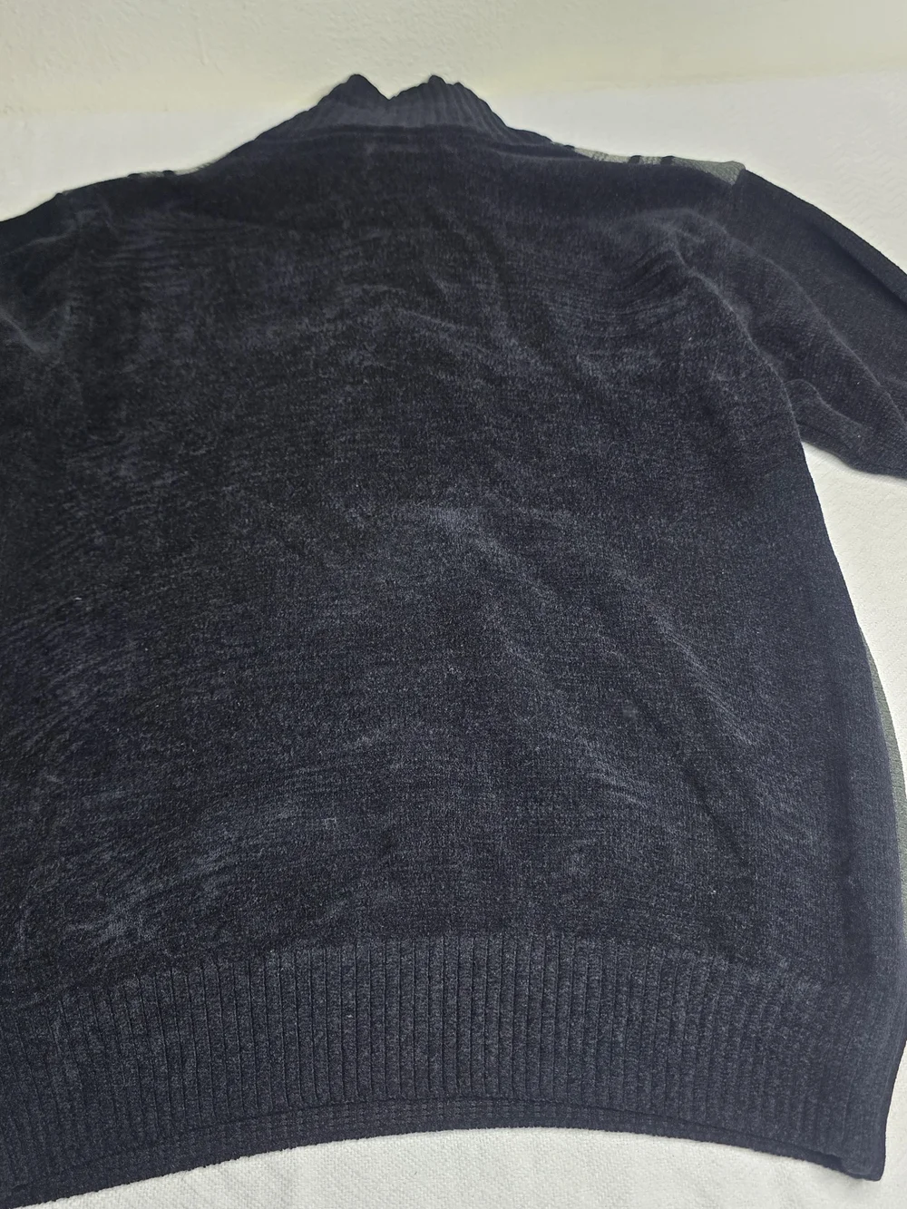 Seventh Avenue Men's Quarter Zip Sweater Size M Gray Black Geometric Knit Pullov